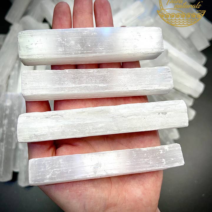 Faiza Naturals - Vendita all'ingrosso Pietra/cristallo spirituale - Bacchette di cristallo di selenite (4 pollici) importate dal Marocco