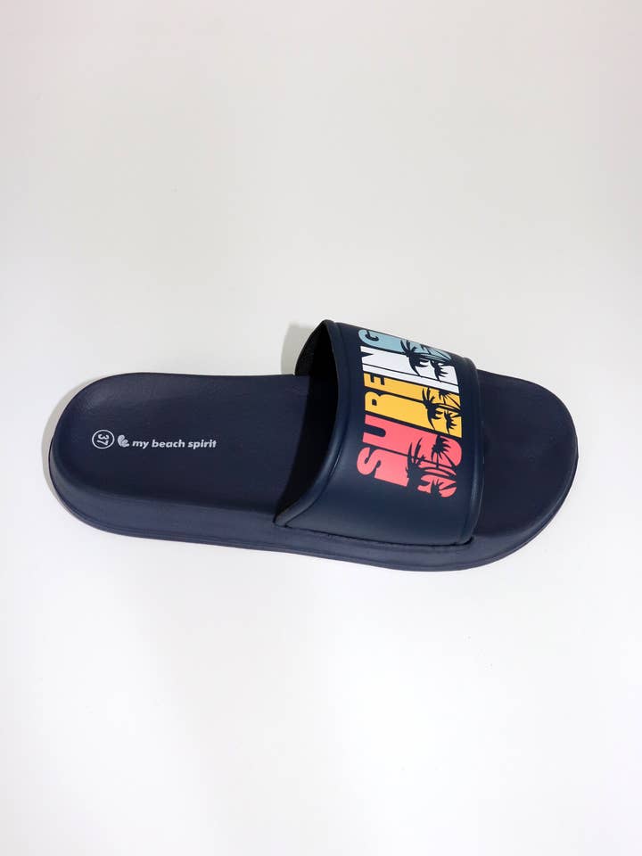 MB SMERWICK SA - Wholesale Slippers - Women's - Juniors navy surfing beach slippers T.36.41