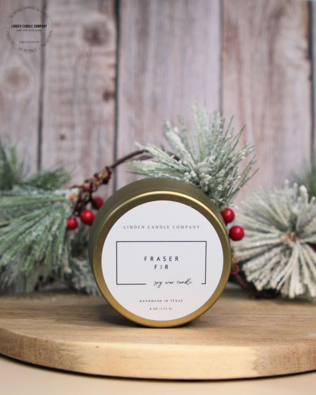 Linden Candle Company - Wholesale Travel Candles - 4oz Soy Candle Tins– Holiday Giftable Scents for Winter7