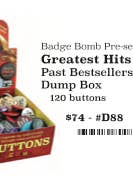 Lapel Pin/Button-BEST SELLERS Box for wholesale by Ephemera