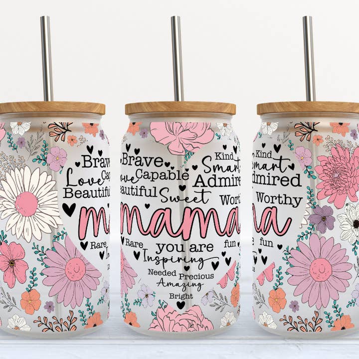 Mama - 16oz Libbey Glass Tumbler for wholesale by Nettie Crafts