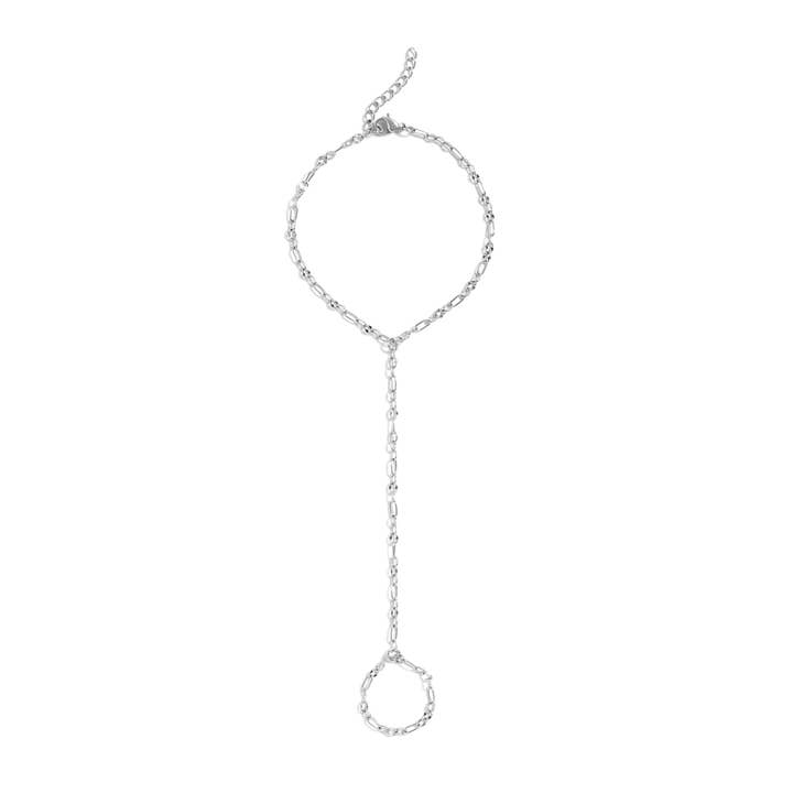 WJW - Wholesale Link & Chain Bracelet - 18K Gold PVD Stainless Steel Smooth Lip Hand Chain2