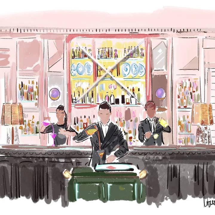 THE CONNAUGHT/LONDON - Kunstdruck für den Großhandel von Rebecca Illustrated