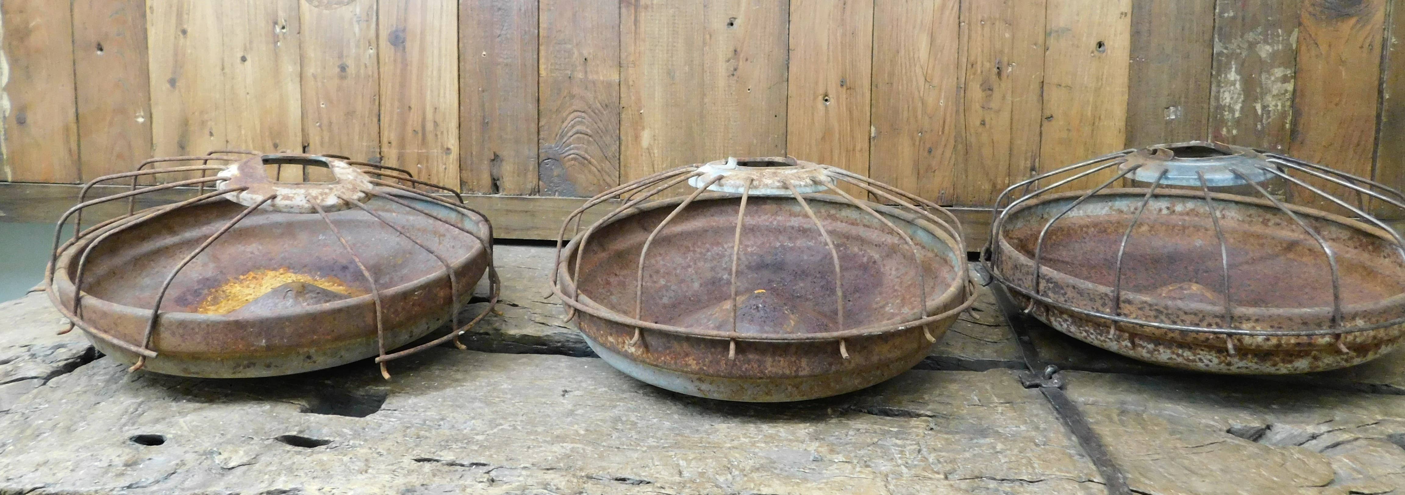 My Amigos Imports - Wholesale Decorative Plate/Dish/Bowl - Vintage Metal Chicken Feeders-Storage-Display-Rustic-Antique3