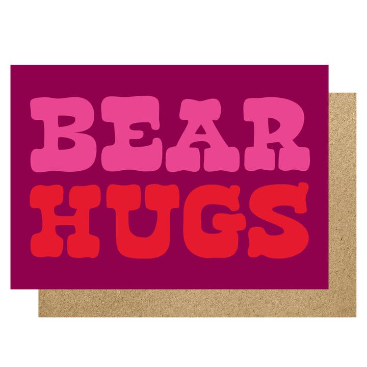 Bear hugs card for wholesale by Lucky Ink