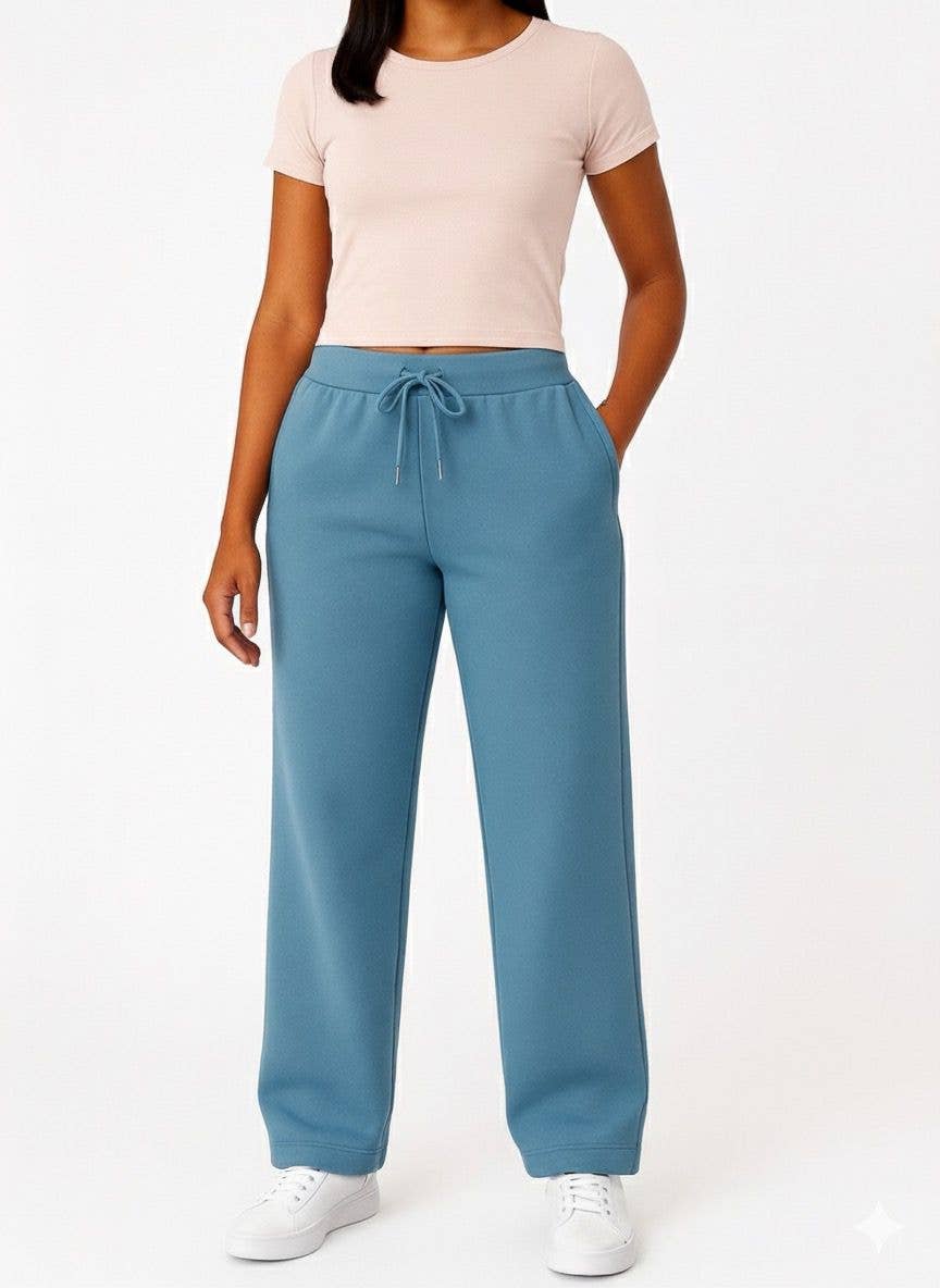 Galaxy By Harvic - Wholesale Lounge Sweatpants/Joggers - Women's - Women's Heavyweight Wide Leg Loose-Fit Fleece Sweatpants5