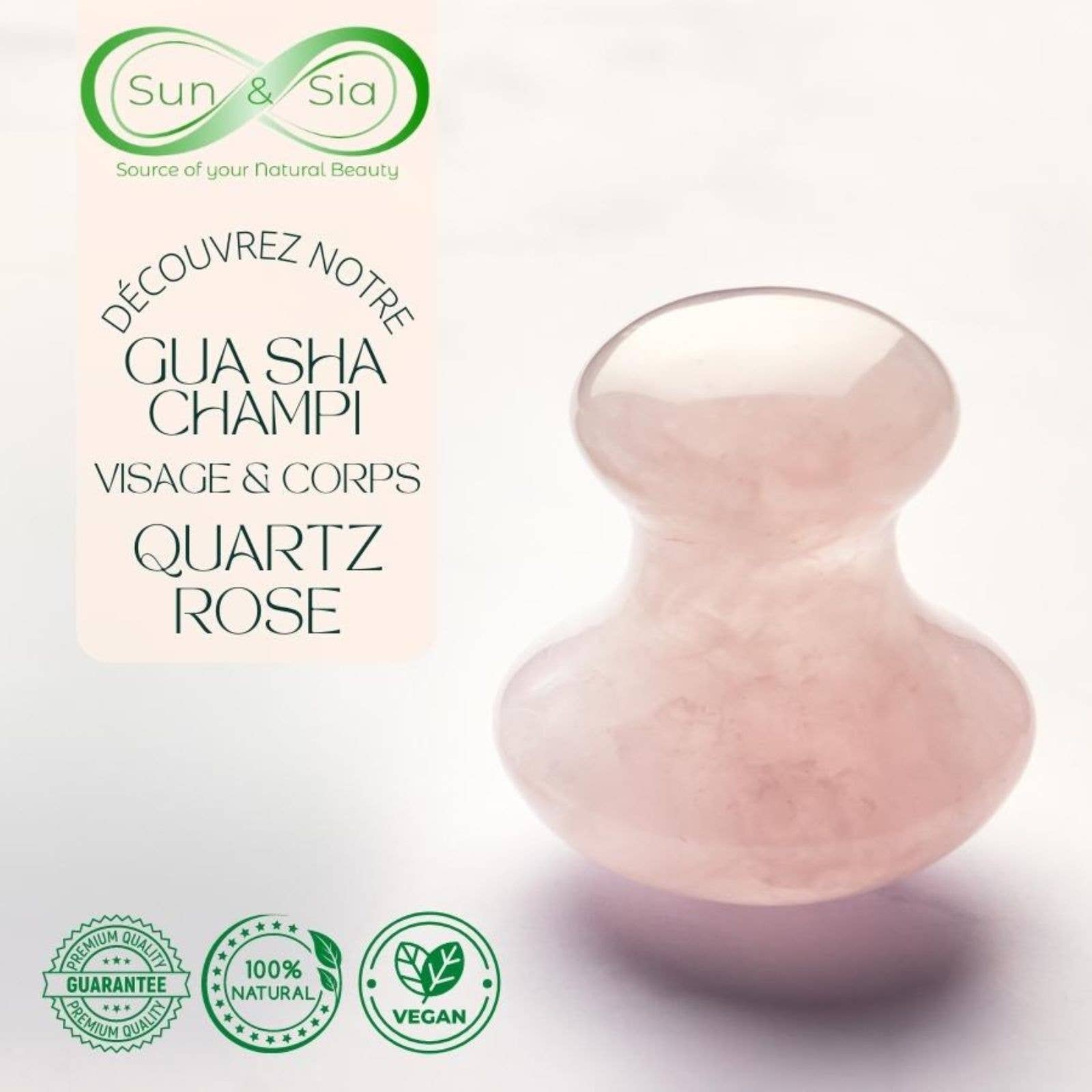 Zen'Arôme - Vendita all'ingrosso Kit per la cura del viso - Massaggiatore Guasha a fungo in pietra naturale - 3 modelli21