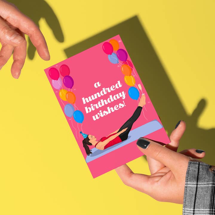 by Rosybum - Wholesale Birthday Card - A Hundred Birthday Wishes Pilates Birthday Card2