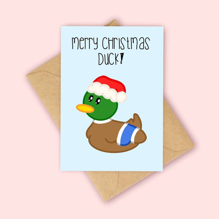Biglietto d'Auguri di Natale con Anatra per la vendita all'ingrosso da parte di Peach and Mimi