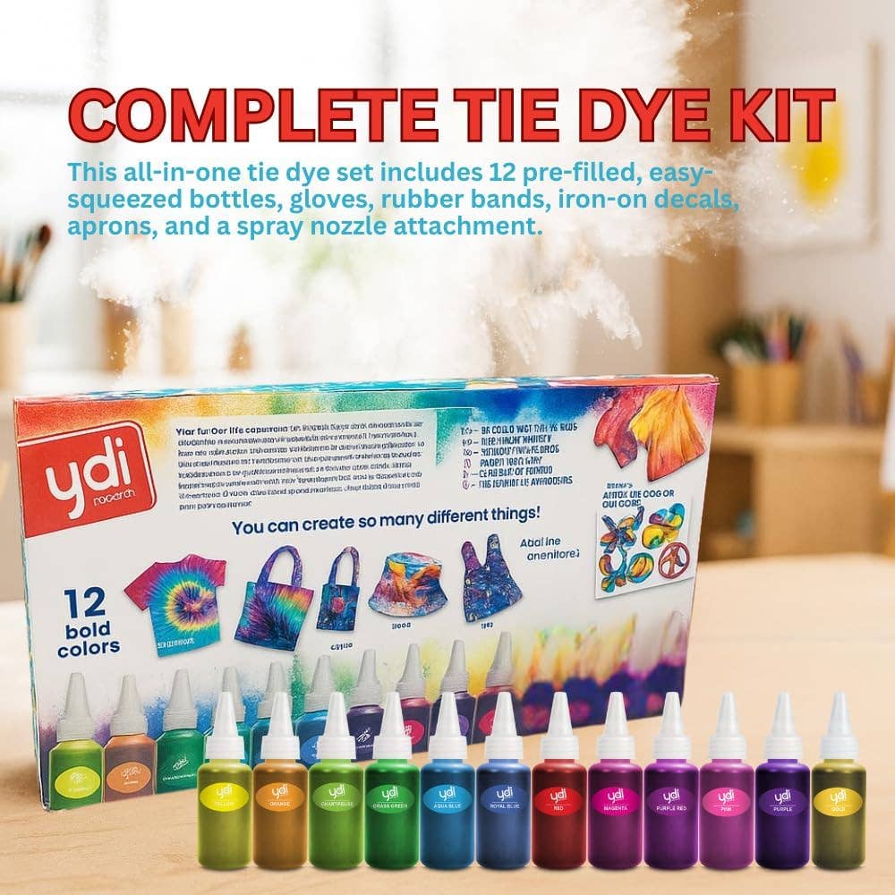 SD Toyz - Vente Kit de bricolage - Kit de Teinture Tie-Dye YDI Activité DIY Art & Artisanat & Idée de Fête5