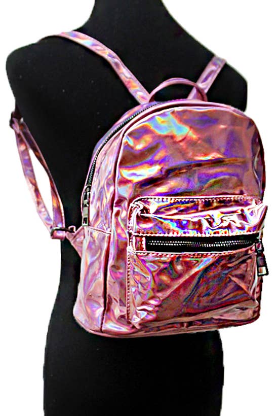 Cap Zone - Wholesale Backpack - Women's - Shiny Retro Rave Festival Metallic Gloss Backpack1