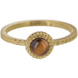 R1081 Charmin'S Ring Iconic Vintage Tigereye Stone Gold voor wholesale door Charmin's Ringen