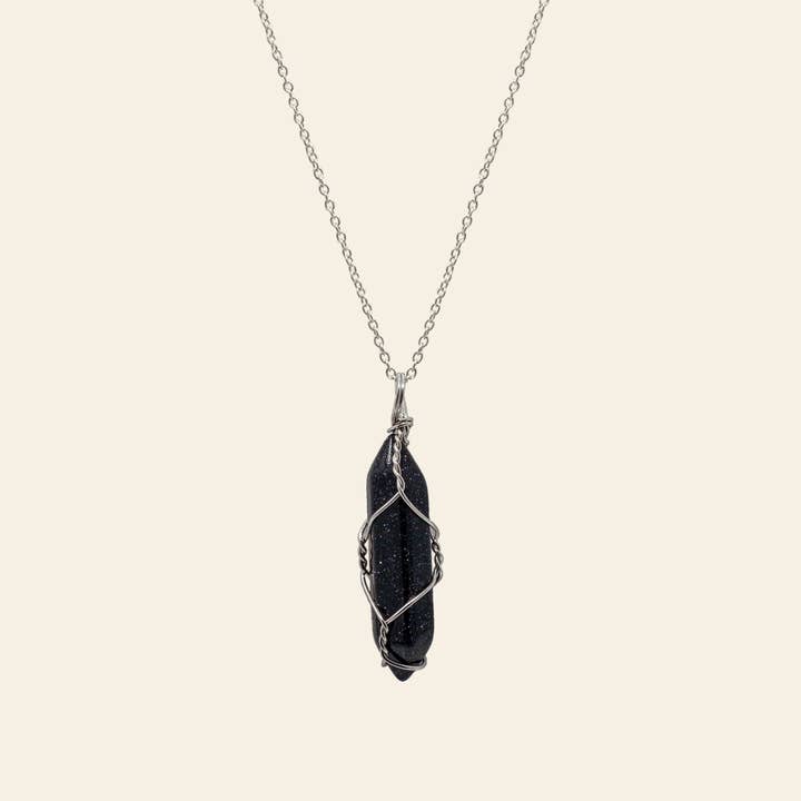 ASCEND - Wholesale Pendant/Charm Necklace - Wire Wrapped Crystal Point Necklace - Silver