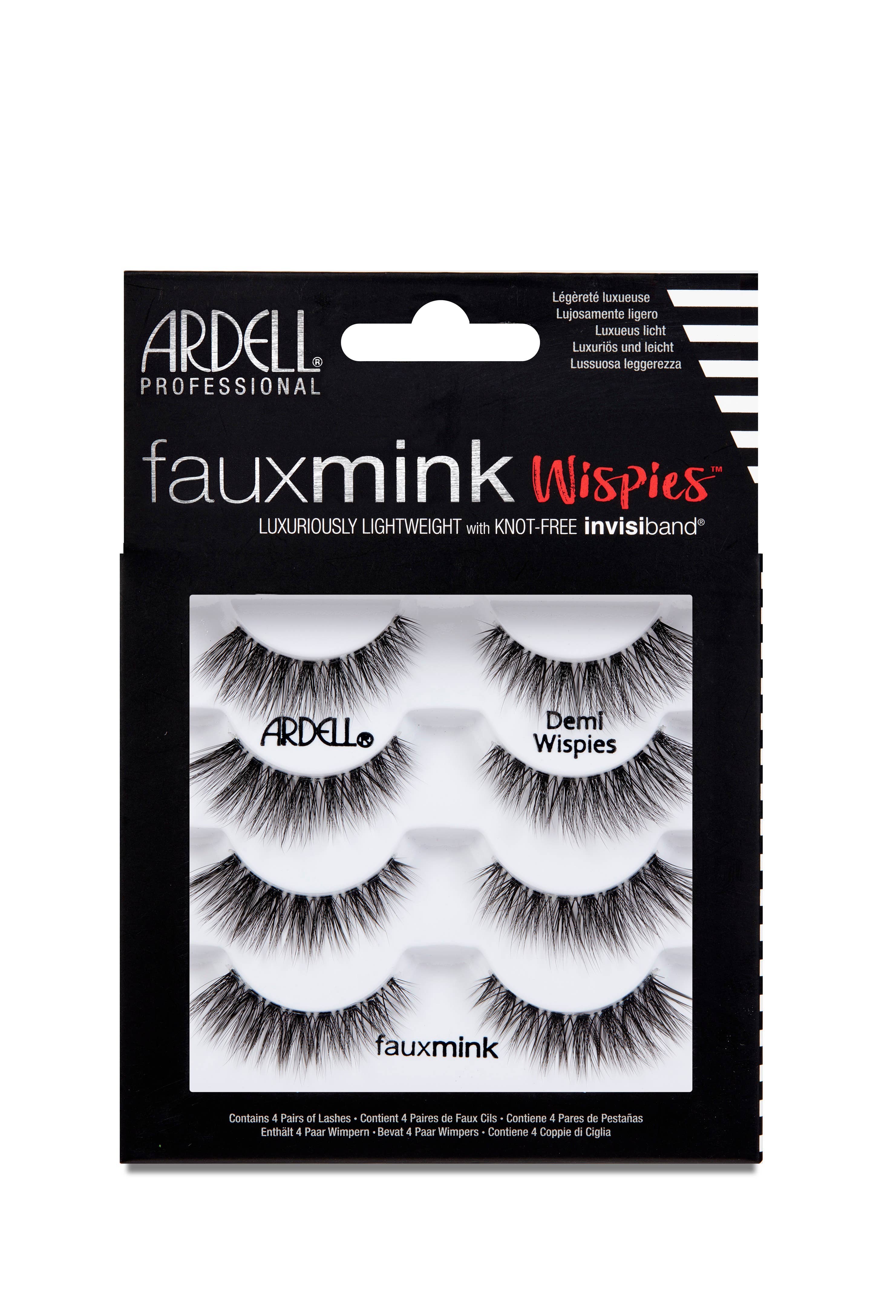 Ardell, Gigi and Hollywood Fashion Secrets - Wholesale False/Fake Eyelashes - Faux Mink Demi Wispies 4 Pack