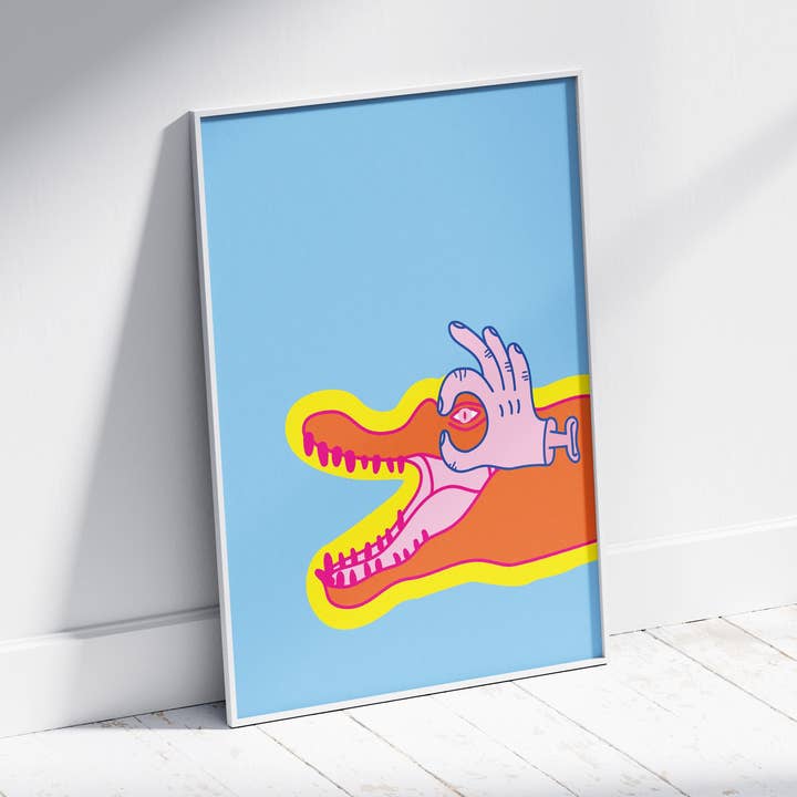 50 x 70 cm Illustration poster - crocodile drawing poster for wholesale by Lemon.lemoff