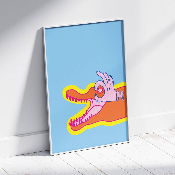 50 x 70 cm Illustrationsposter - Krokodil-Zeichenplakat für den Großhandel von Lemon.lemoff