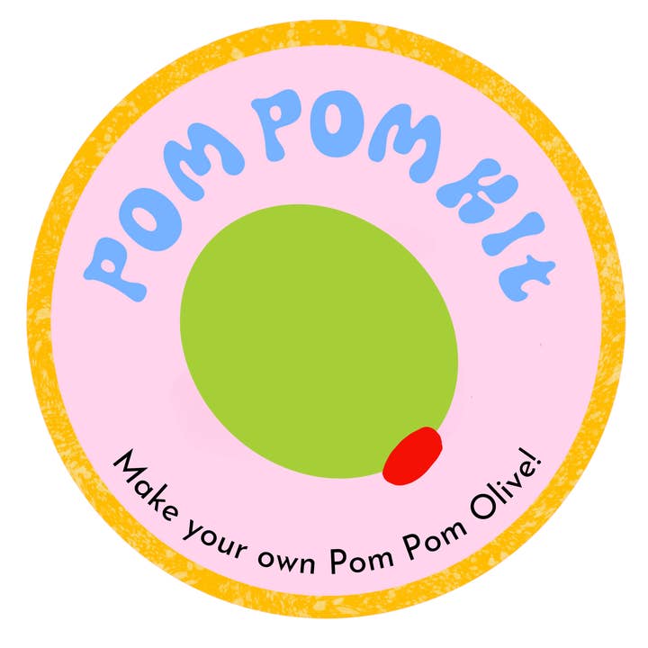 Olijf Pom Pom Doe-Het-Zelf Kit voor wholesale door Fat Pom Poms