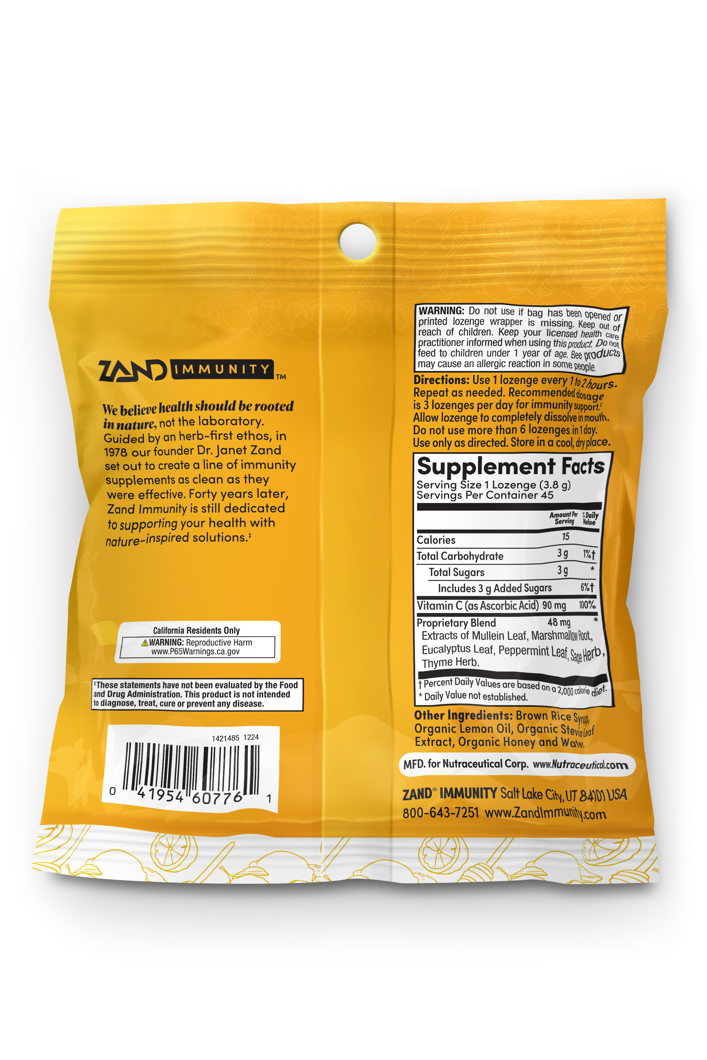 Zand - Wholesale Lozenges/Cough Drops - Lemon Honey Lozenges1