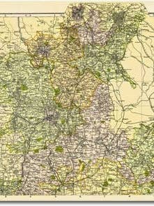 Worcestershire & Gloucestershire - North (1900): Cassini Historical Map, Rolled (BCO-WGN) by unknown author for wholesale by Boon Books