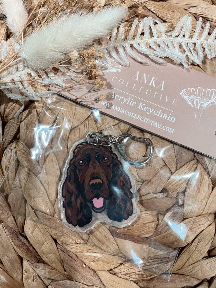 Cocker Spaniel Chocolate Dog Keychain for wholesale by Pooch Lab Co