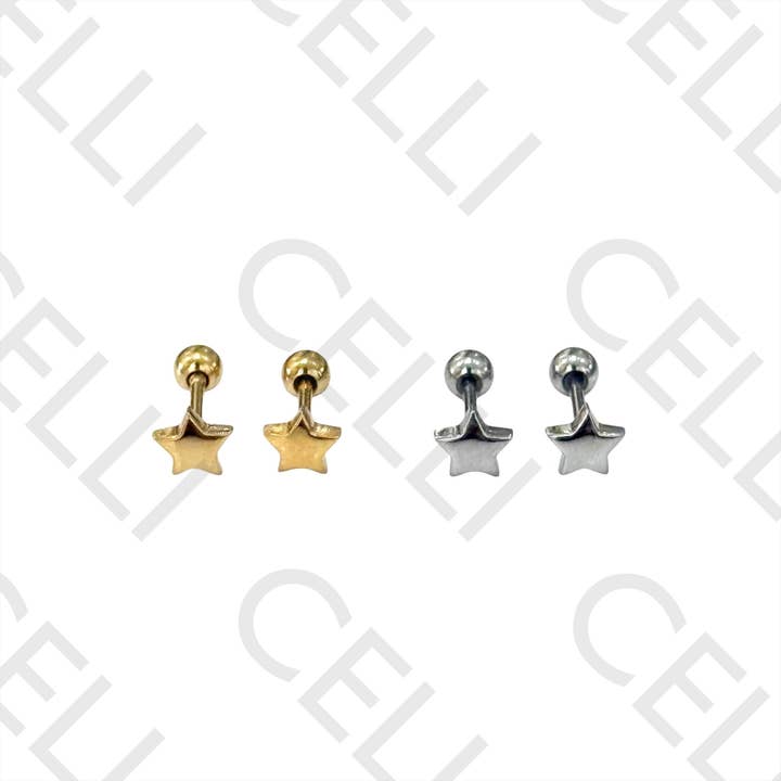Piercing en acier - étoile pour la vente par Celli Biju