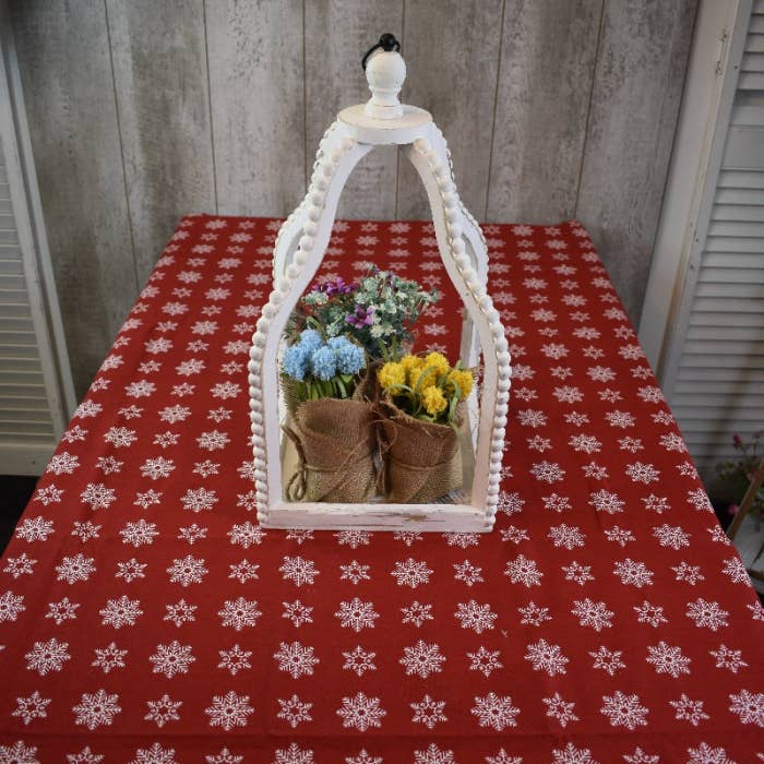 Wholesale Home Decor - Wholesale Tablecloth - Snowflake Table Cloth 54x54in
