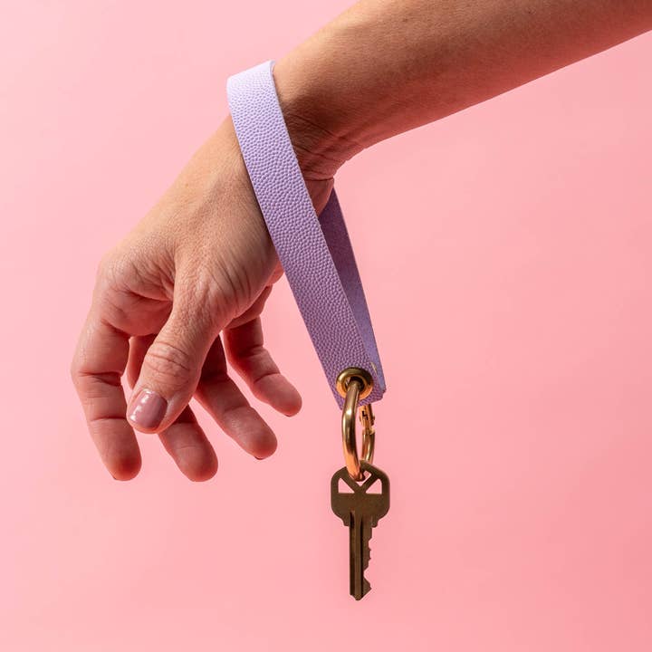 Lilac Purple Pebbled Leather Wristlet for wholesale by Avryn Co.