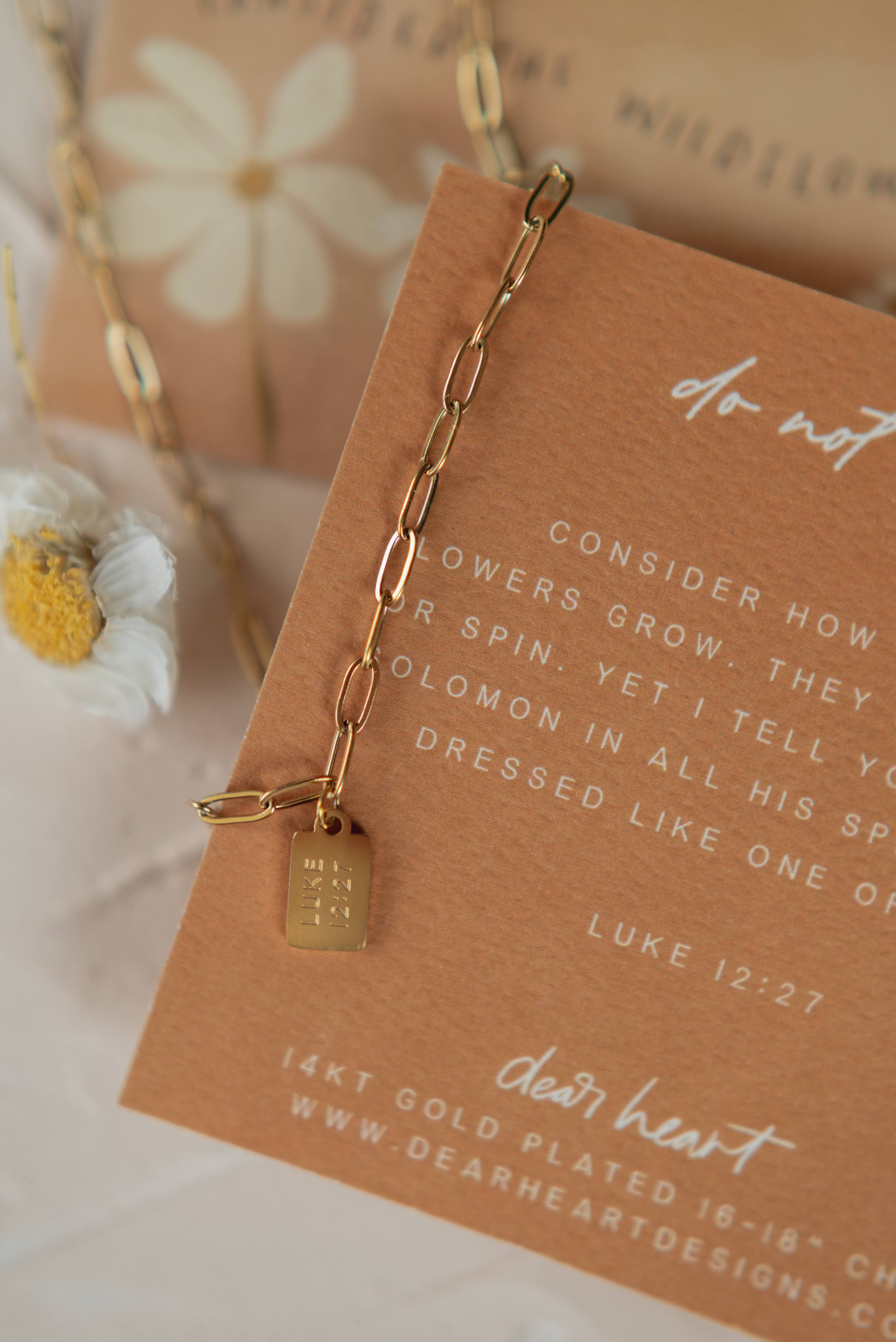 Dear Heart - Wholesale Pendant/Charm Necklace - Do Not Worry Mini Tag Necklace | Christian Jewelry5