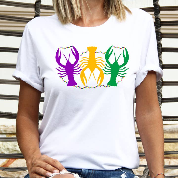 T-shirt Mardi Crawfish Mardi Gras pour la vente par Londas Trendy Tees