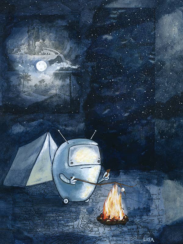 Roboter campar också 8" x 10" arkivutskrift för wholesale av Lisa Kurt art + illustration