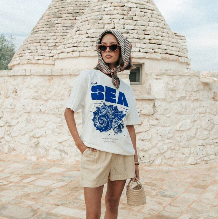 Sea Loosefit Tee | Standard white for wholesale by Colourful Rebel