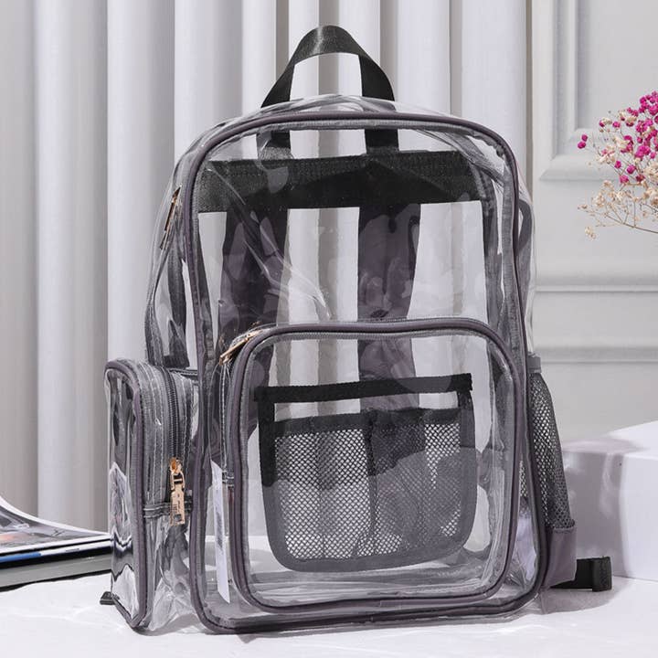 Sensibling Corp. - Wholesale Backpack - Women's - Clear Transparent Stadium-Approved School Backpack Bag