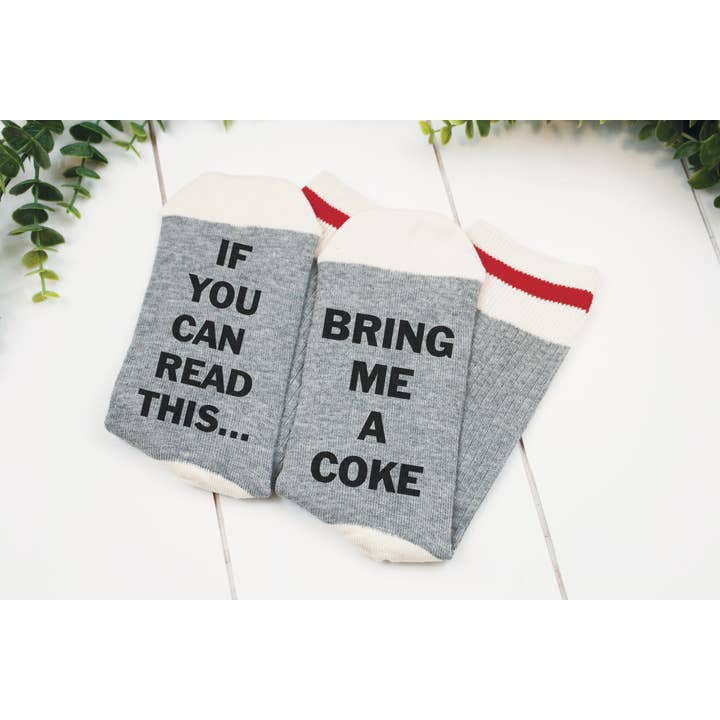 Grae Lynn & Co. - Wholesale Socks - Women's - Bring Me A Coke, Funny Socks Christmas Gag Gift Mother's Day