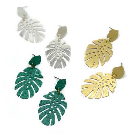 Fair Anita – wholesale Dangle earrings – Monstera Studs0