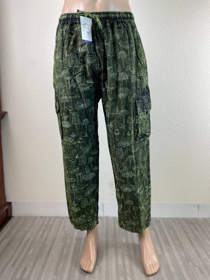 Unisex two color mushroom cotton straight cargo pants for wholesale by Like International