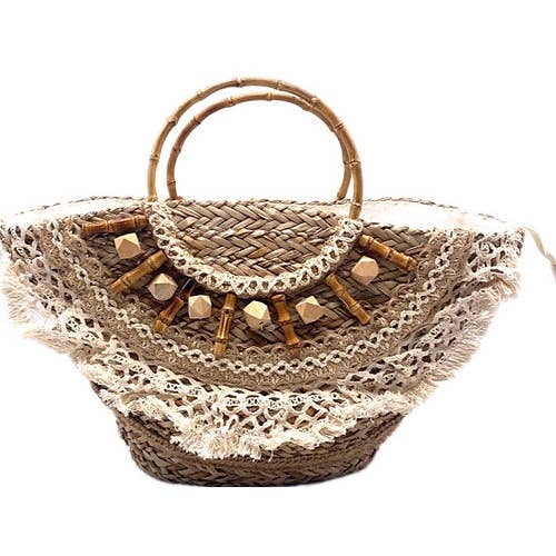 21193 Bamboo Straw Bag for wholesale by LOOWIE
