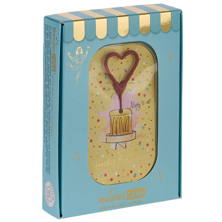 Tillykke med fødselsdagen gul Wondercake deluxe blå hjerte rød for engroshandel hos Wondercandle