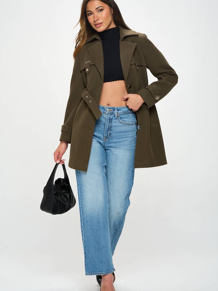 Olive Wool Blazer Jacket for wholesale on Faire