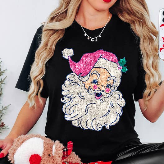 Santa Faux Sequins DTF Heat Transfer for wholesale by Trendy Transfers