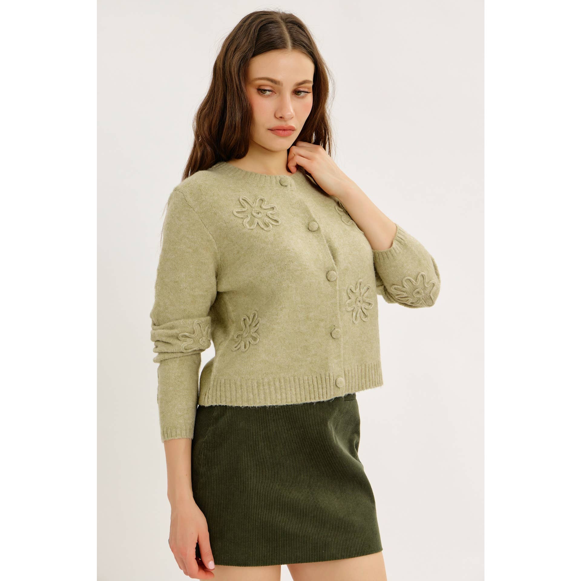 idem ditto – Engroshandel Cardigan - Dame – BOLERO CARDIGAN MED BLOMSTERMOTIV2