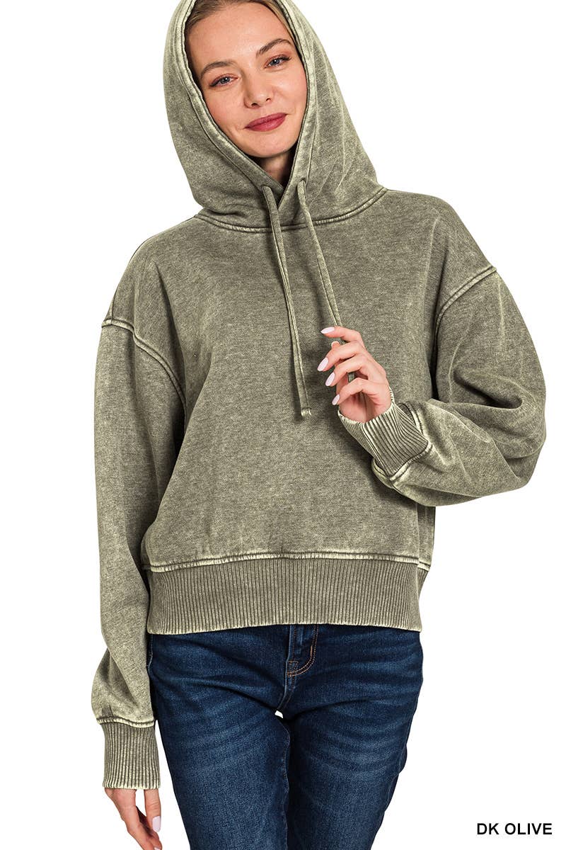 Vanilla Monkey – wholesale Hoodie - Dam – Acid Wash Fleece Cropped Hoodie12