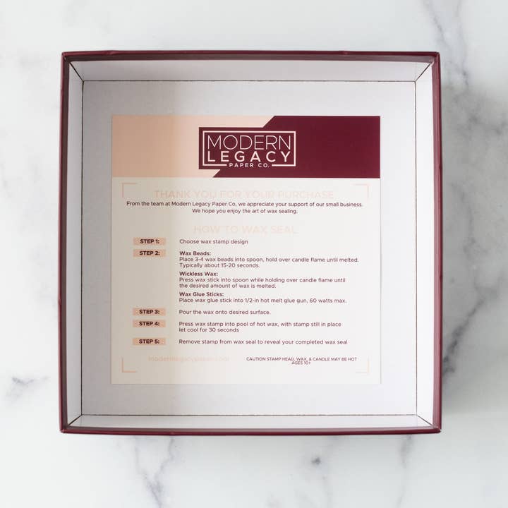 Modern Legacy Paper Company – wholesale Rubber/decorative stamp – Champagne Flutes Wax Seal Stamp Kit4