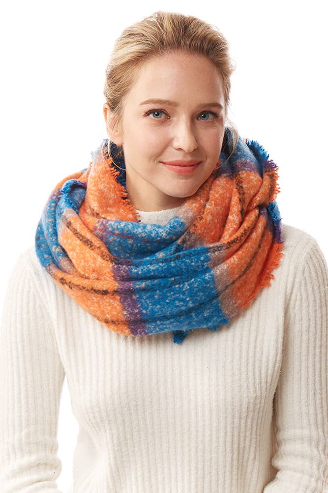 Hana - Wholesale Scarf - Women's - Colorful Plaid Infinity Scarf0