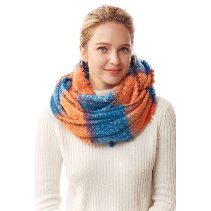 Hana - Wholesale Scarf - Women's - Colorful Plaid Infinity Scarf