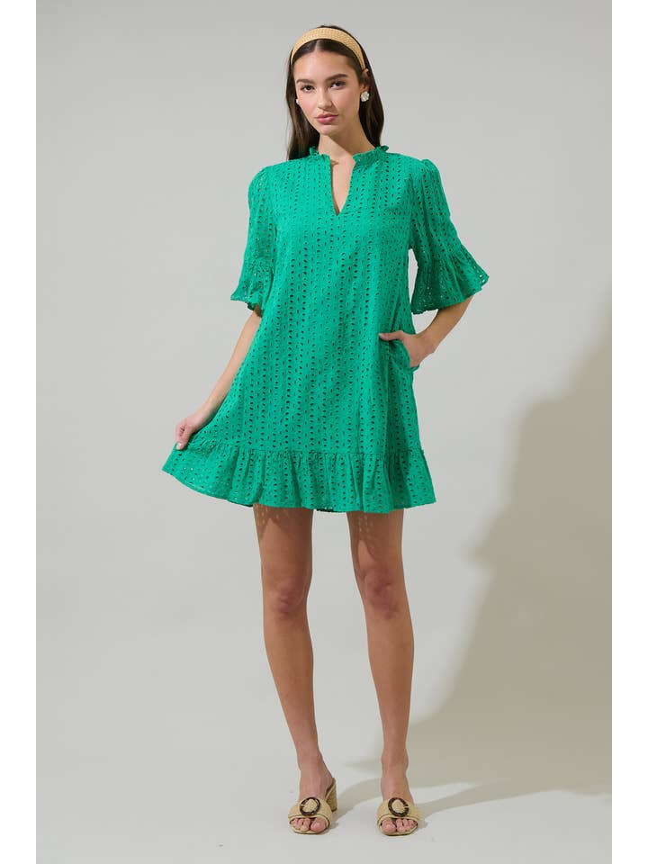 Sugarlips - Wholesale Dress - Women's - Derry Eyelet Shift Mini Dress
