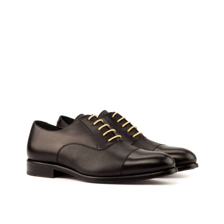 BOMAR-NEGRO black leather Oxford for wholesale by Men's Heritage
