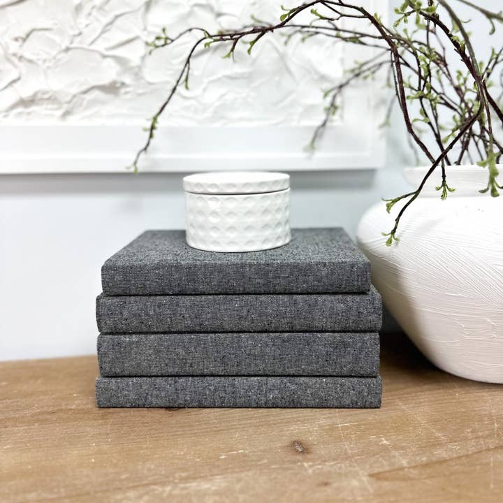 The House of Elements - Wholesale Decorative Tabletop Object - Gray Books for Home Decor - Shelf Decor - Decorative Books1