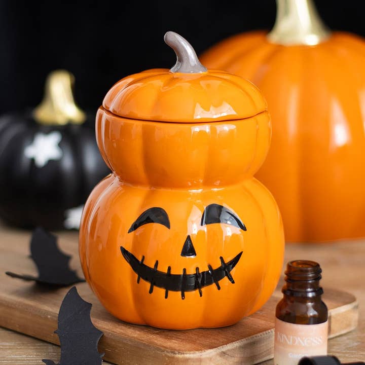Stacked Pumpkin Halloween Oil Burner and Wax Warmer for wholesale by Something Different Wholesale