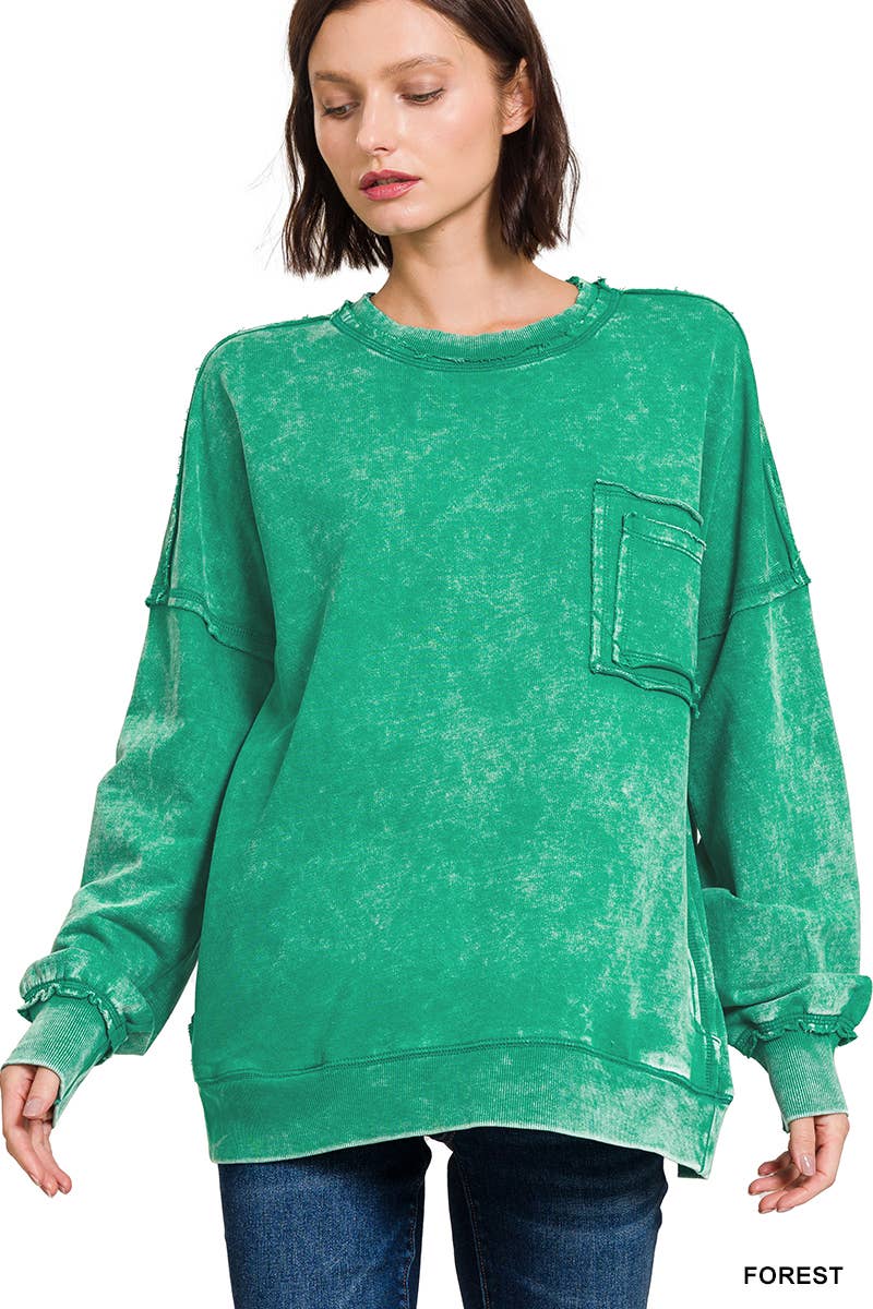 42POPS - Vendita all'ingrosso Felpa - Donna - Pullover in French Terry lavaggio acido.52