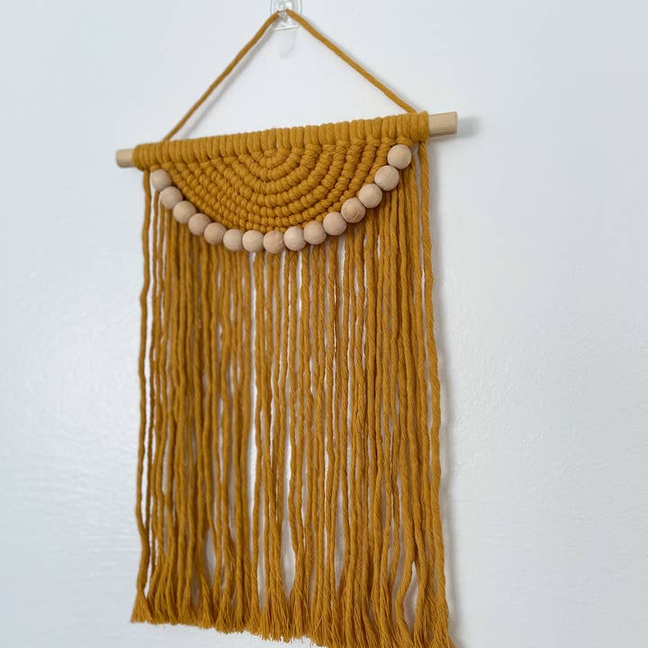 Knotty Mama Studios - Wholesale Decorative tassel/wall drop - Macrame Wall Hanging - With Wood Beads5
